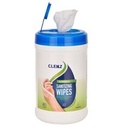 Alpine Industries CLENZ, 80ct Light Lemon Scent Antibacterial Sanitizing Wipes, PK6 ALPC-US-WIPES-80